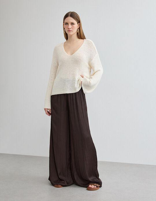 Comprar Online Cal&ccedil;as 'Wide', Mulher, Castanho