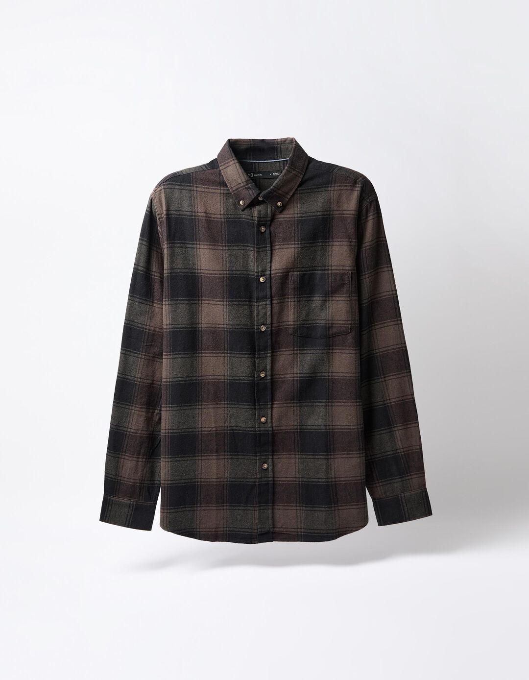 Camisa Flanela de Xadrez, Homem, Castanho Escuro