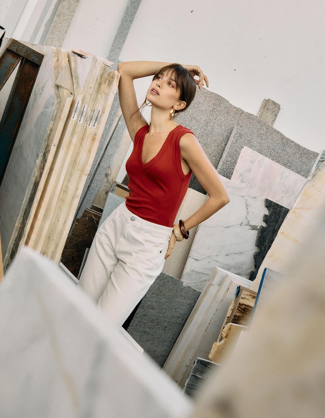 Top, Mulher, Vermelho Escuro