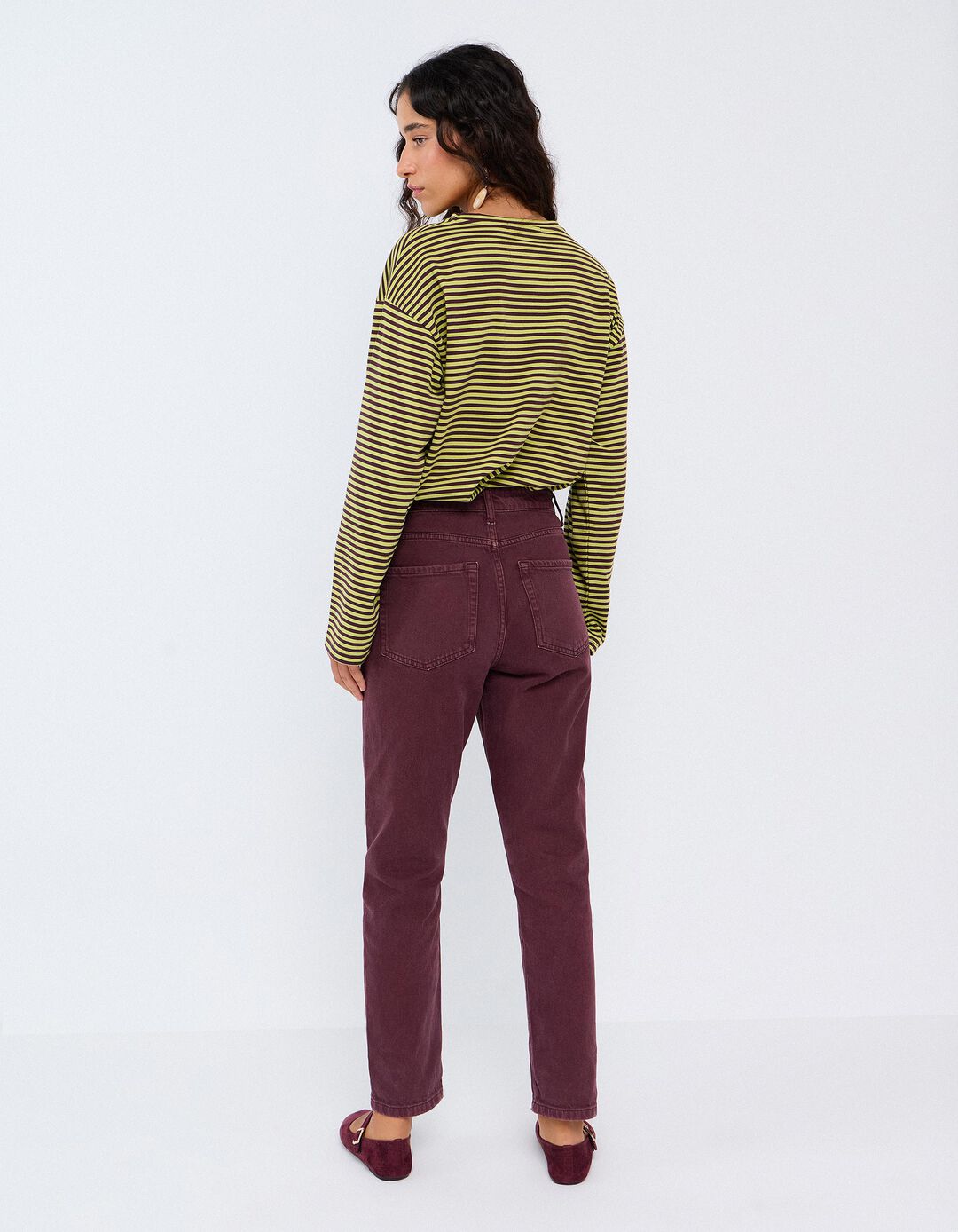 Cal&ccedil;as De Ganga Mom Fit, Mulher, Rosa Escuro