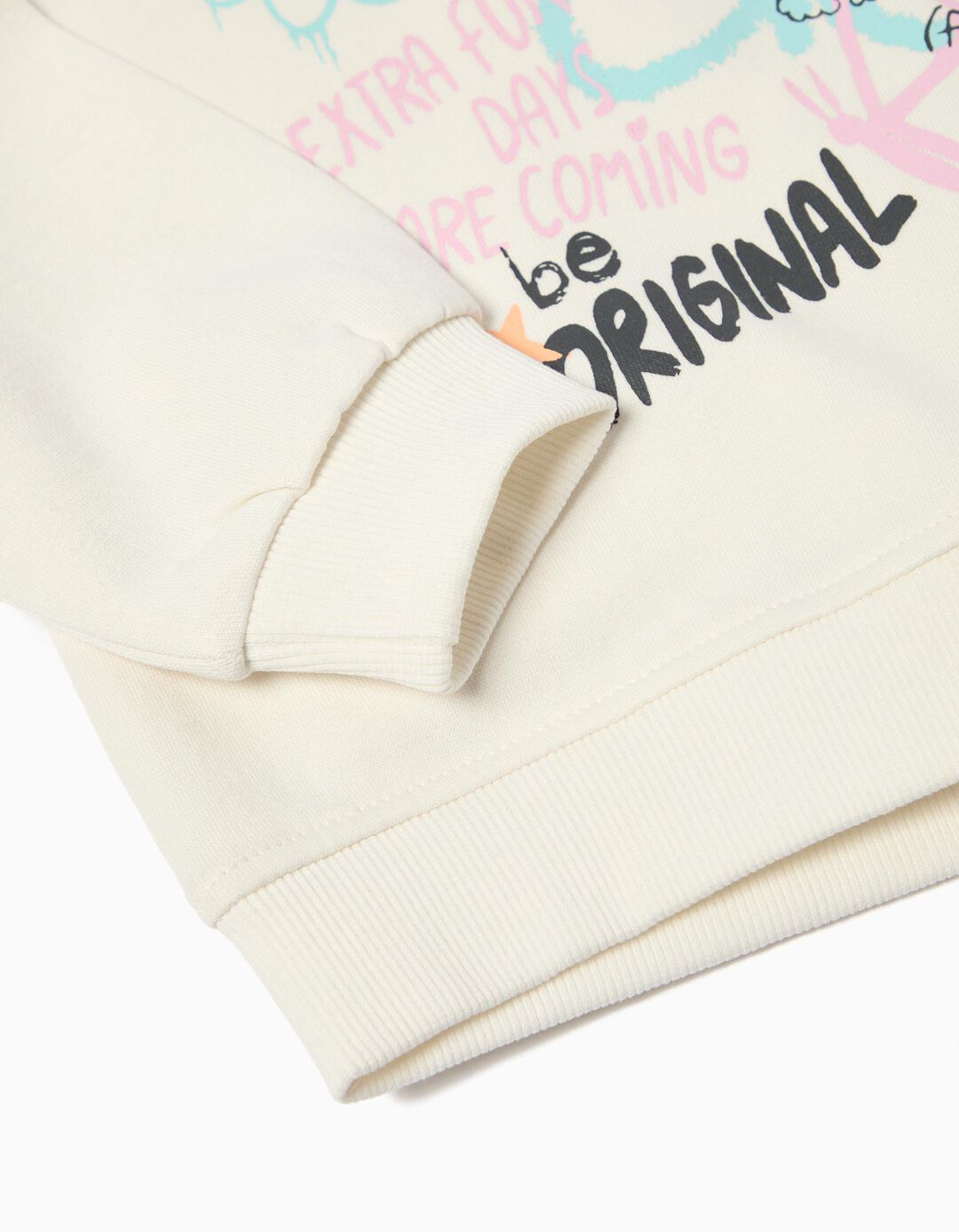 Sweatshirt de Felpa, Menina, Branco
