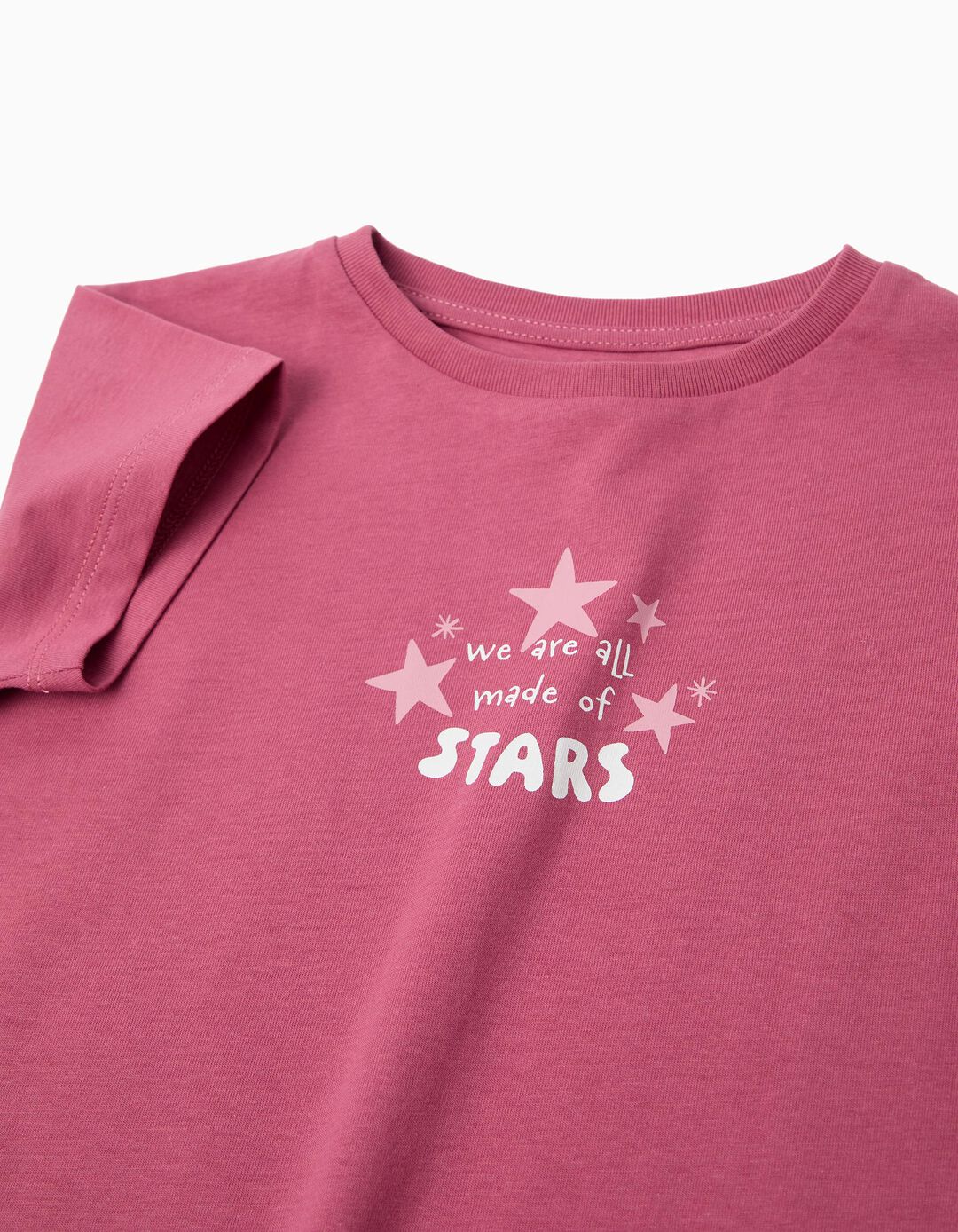 T-shirt Estampada, Menina, Rosa Escuro