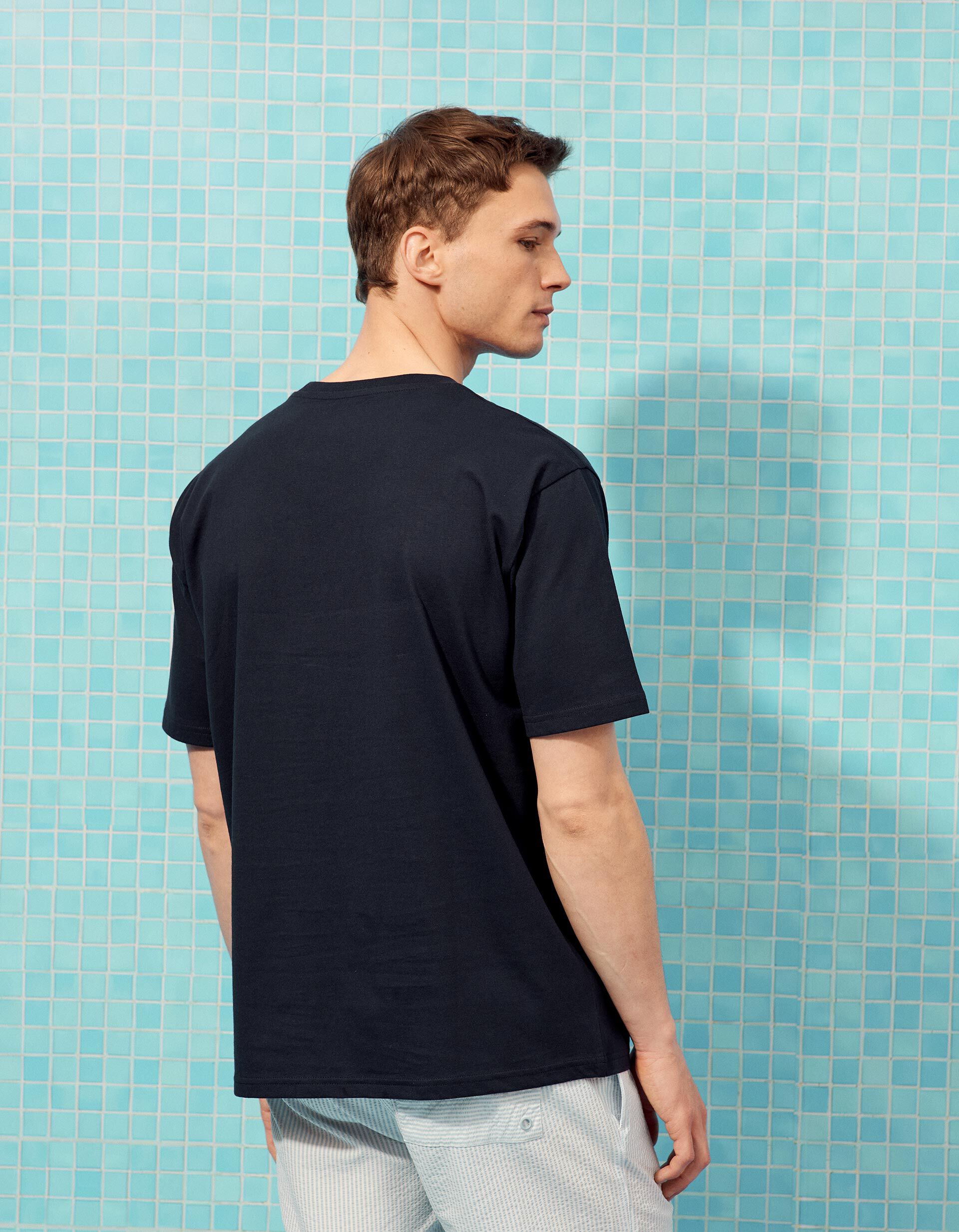 Comprar Online T-shirt Estampada, Homem, Azul Escuro