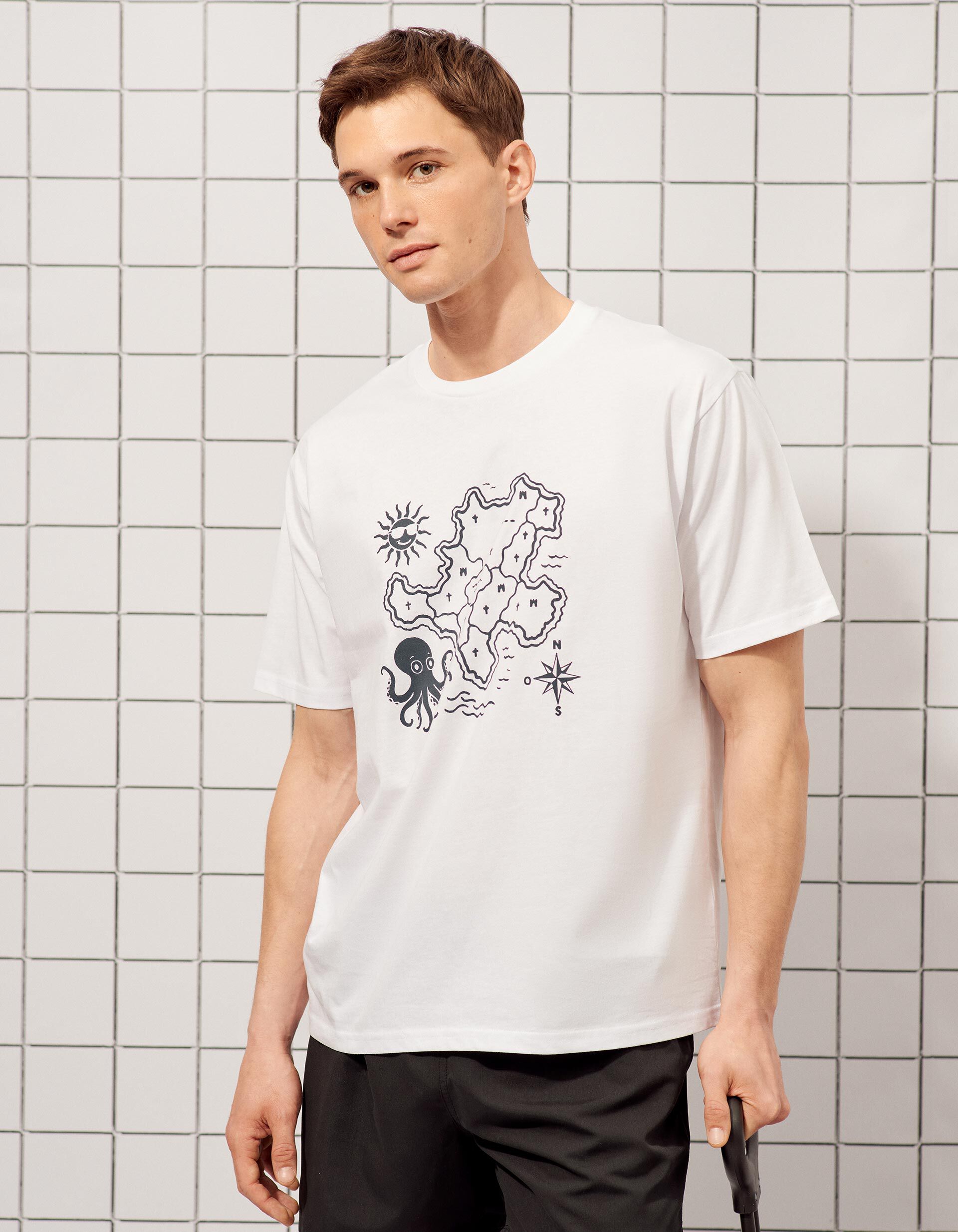 Comprar Online T-shirt Estampada, Homem, Branco