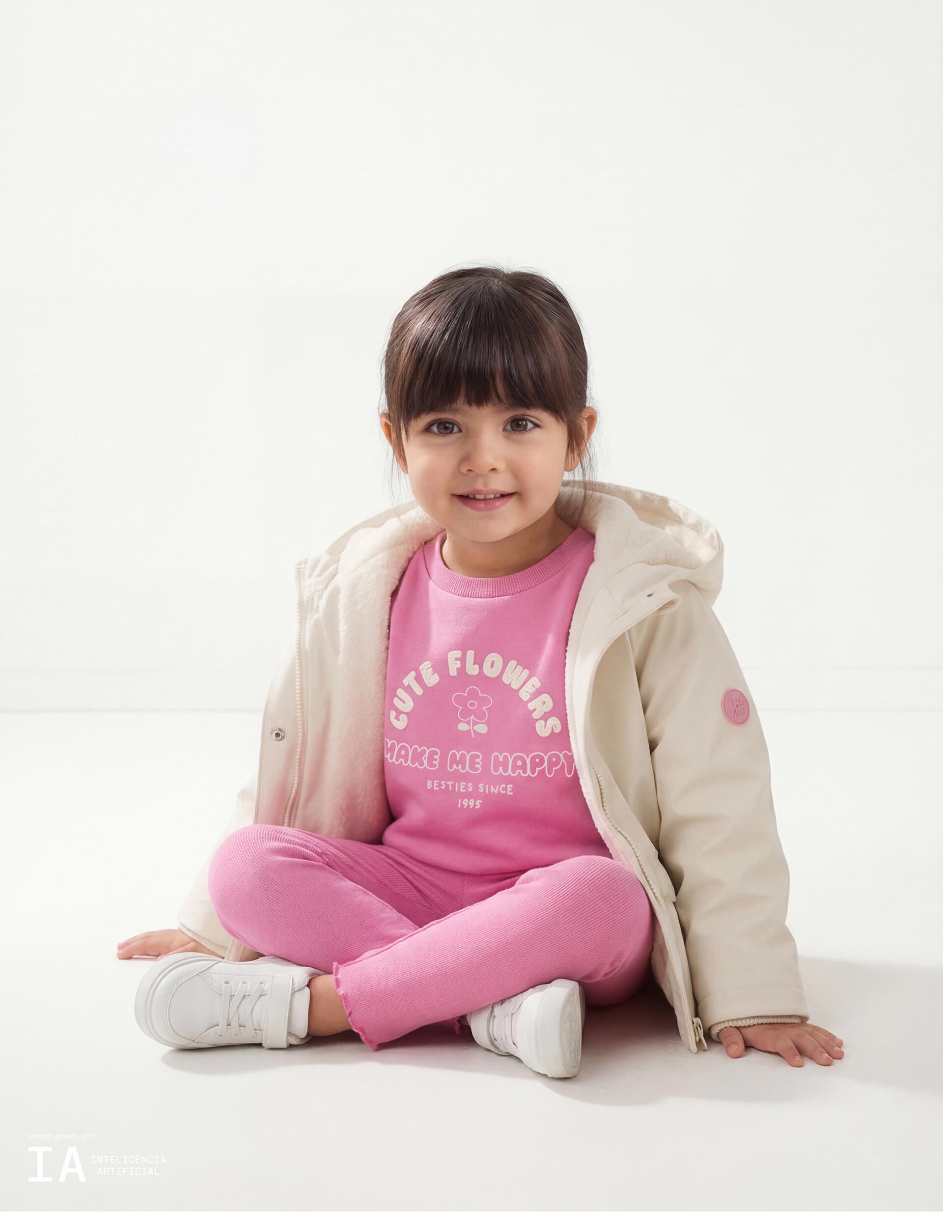 Conjunto Sweatshirt e Leggings, Menina, Rosa