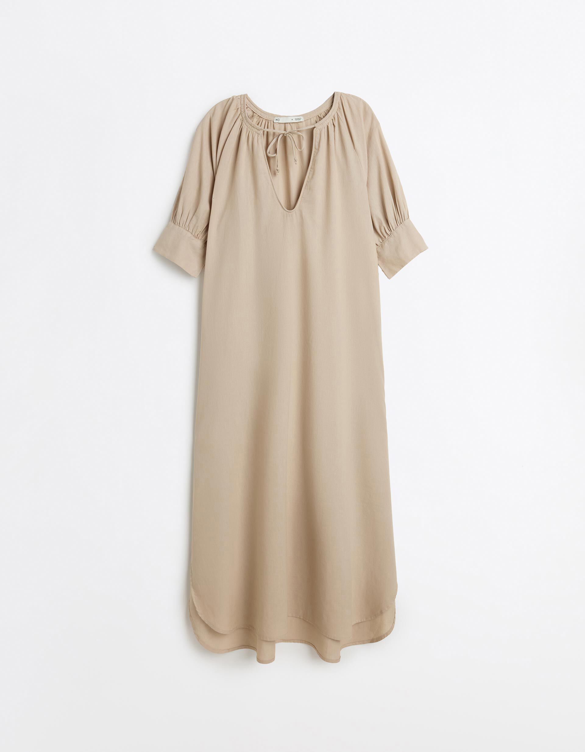 Comprar Online Vestido com Linho, Mulher, Bege