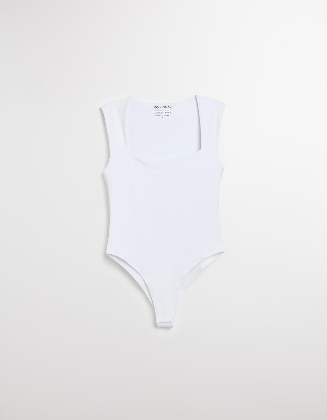Body com Decote Quadrado, Mulher, Branco