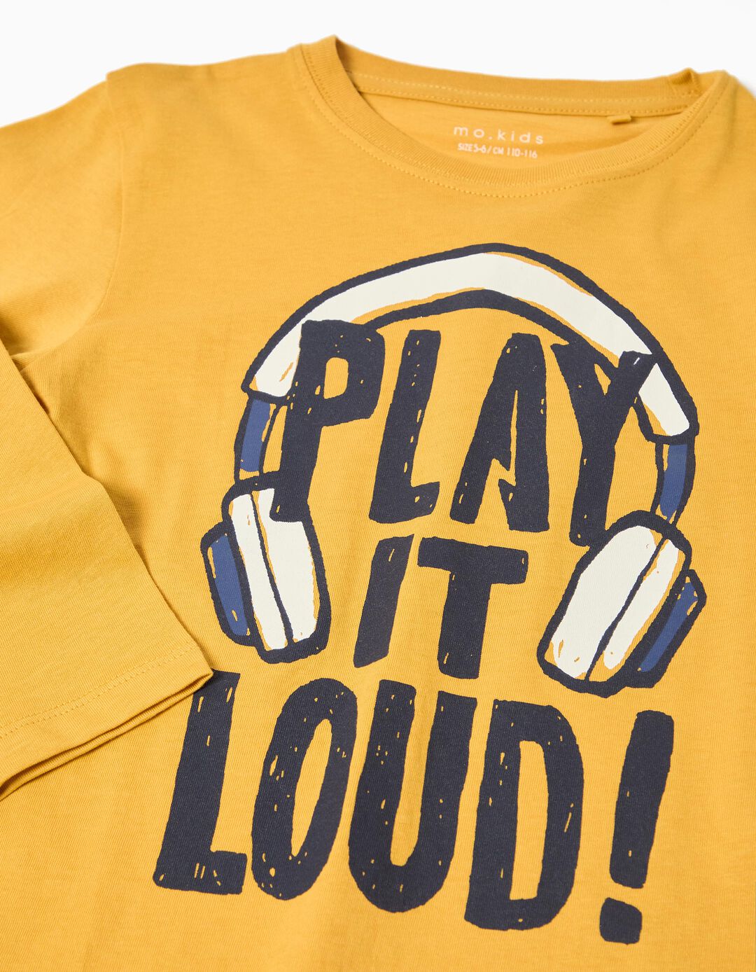 T-shirt Manga Comprida Estampado, Menino, Amarelo