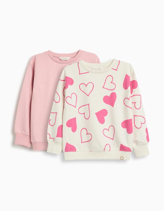 Comprar Online Pack 2 Sweatshirts de Felpa, Menina, Rosa Claro