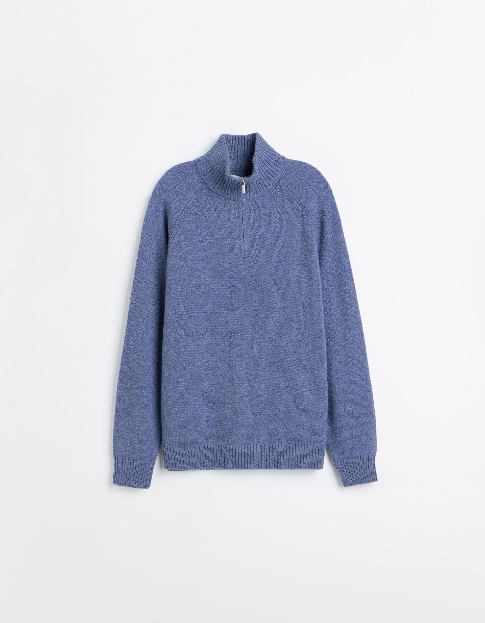 Comprar Online Camisola Com Mistura De L&atilde;, Homem, Azul