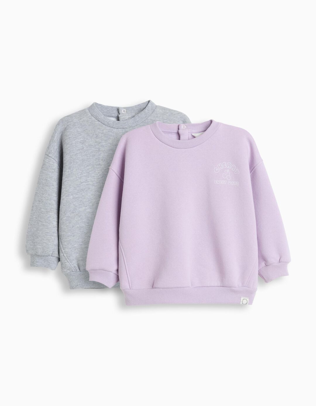 Pack 2 Sweatshirts de Felpa, Menina, Roxo Claro