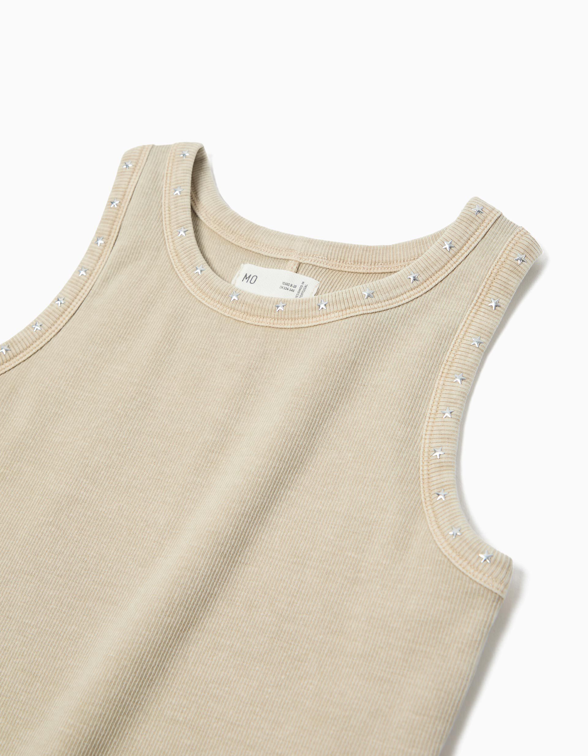 Comprar Online Top de Malha Canelada, Menina, Bege