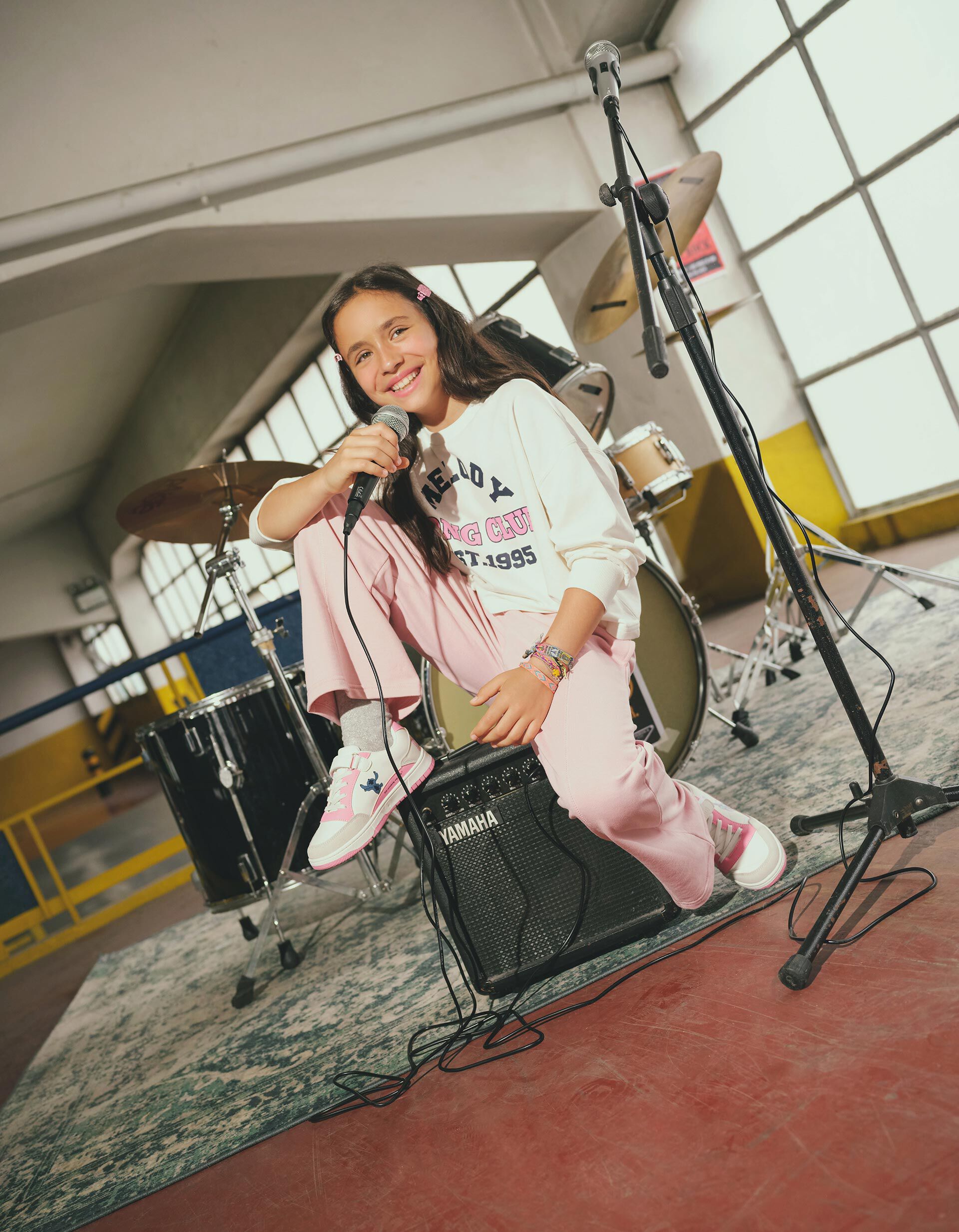 Sweatshirt de Felpa, Menina, Branco