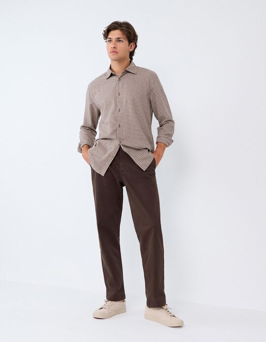 Comprar Online Cal&ccedil;as Chino Straight, Homem, Castanho Escuro
