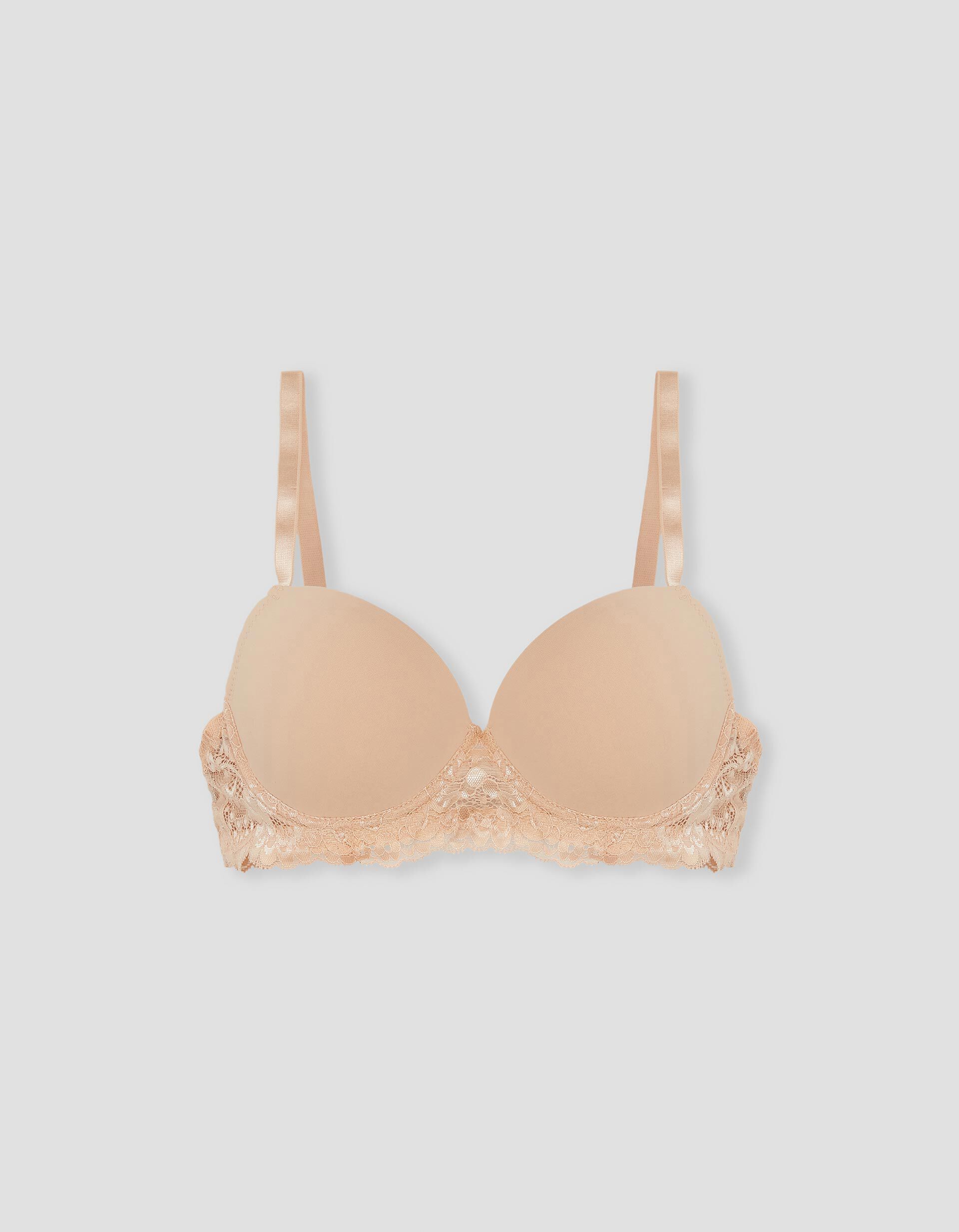 Comprar Online Bra with Lace Trim, Beige