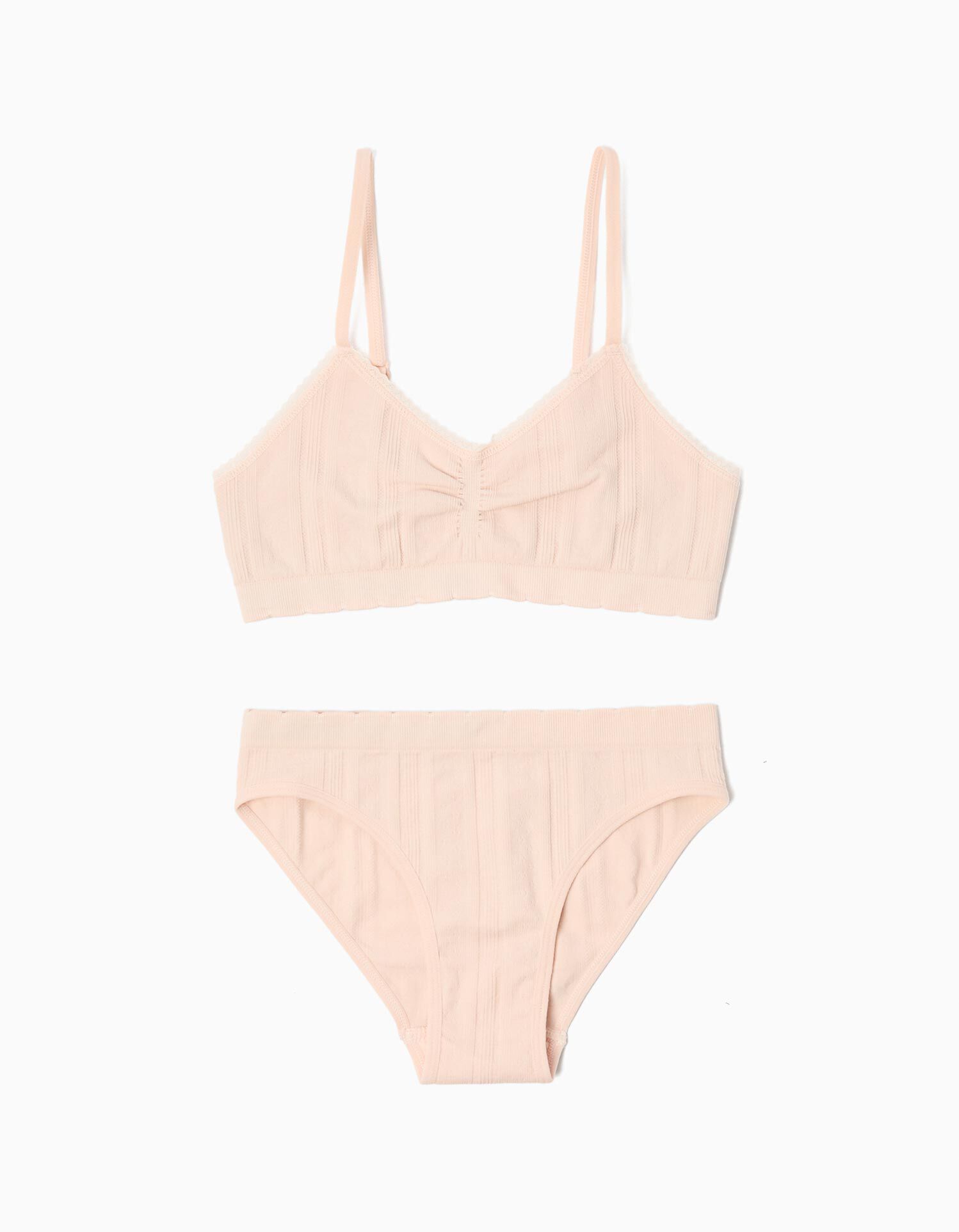Comprar Online Conjunto Soutien e Cuecas, Menina, Rosa Claro