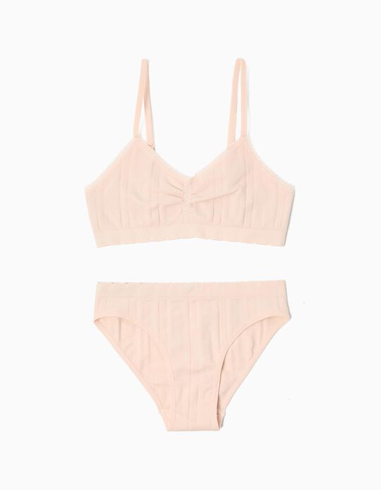 Comprar Online Conjunto Soutien e Cuecas, Menina, Rosa Claro
