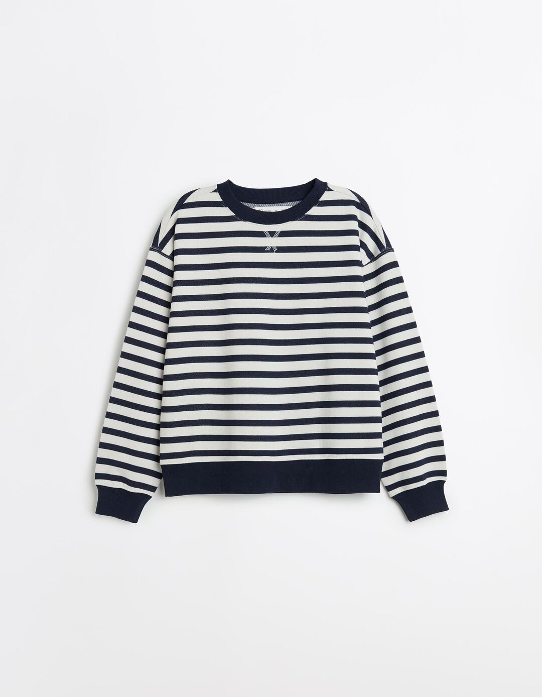 Sweatshirt Riscas, Mulher, Azul Escuro