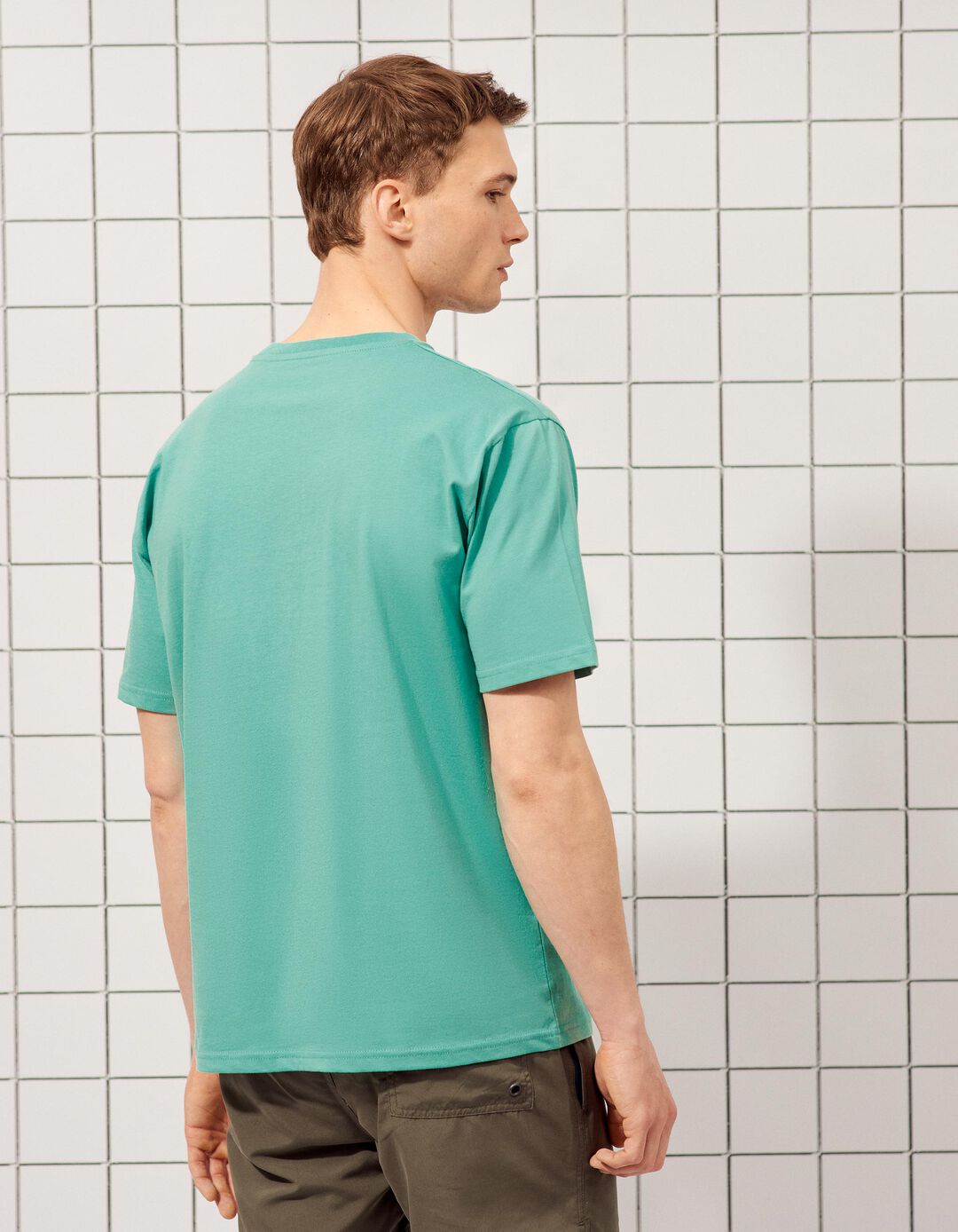 T-shirt Estampada, Homem, Verde Claro 