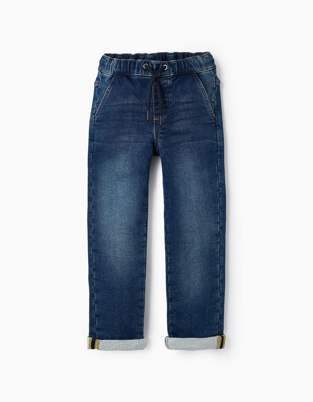 Sporty Denim Trousers in Cotton for Boys, Blue