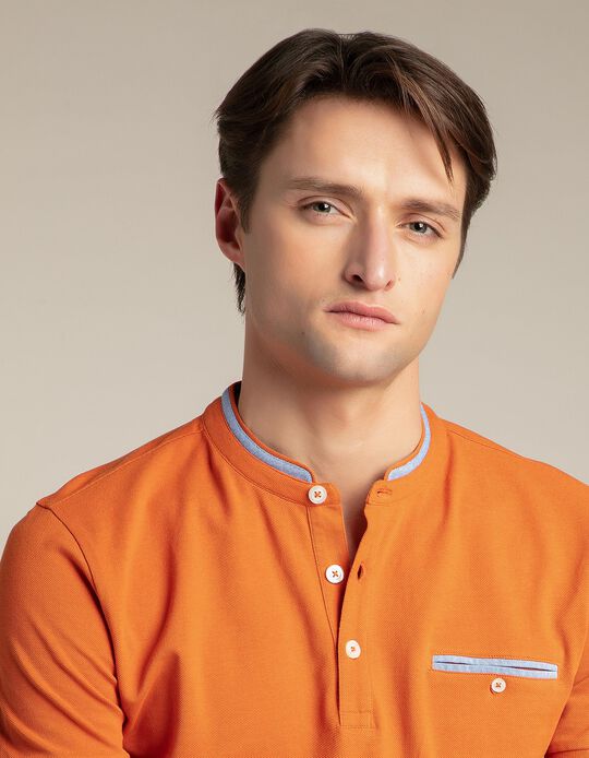 Polo piquet gola mandarim