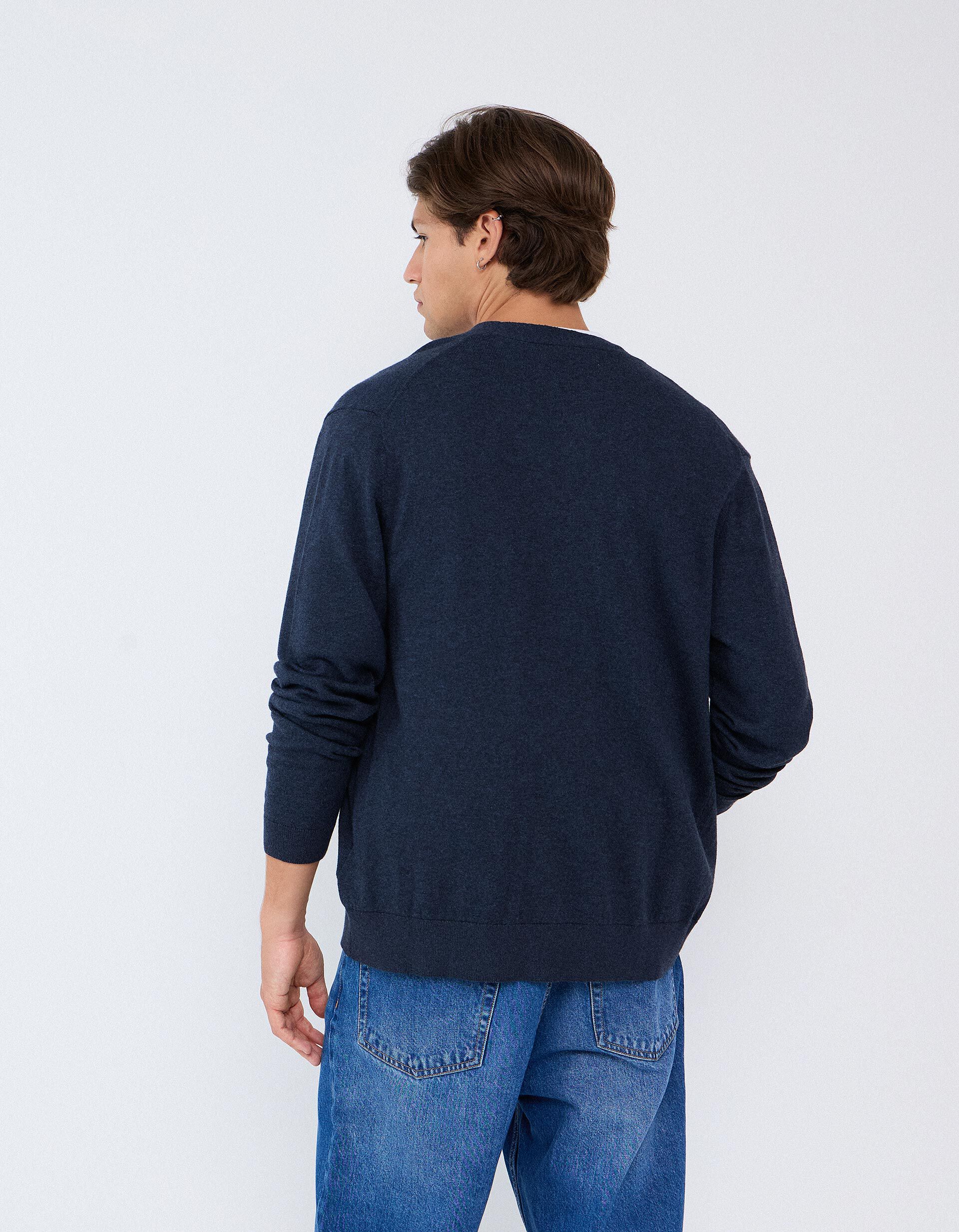 Comprar Online Casaco De Malha Com Caxemira, Homem, Azul Escuro