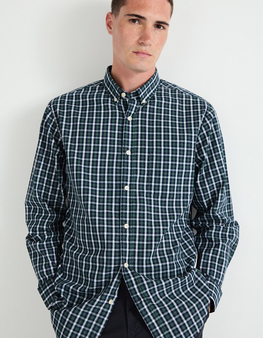 Camisa de Xadrez, Homem, Azul Escuro