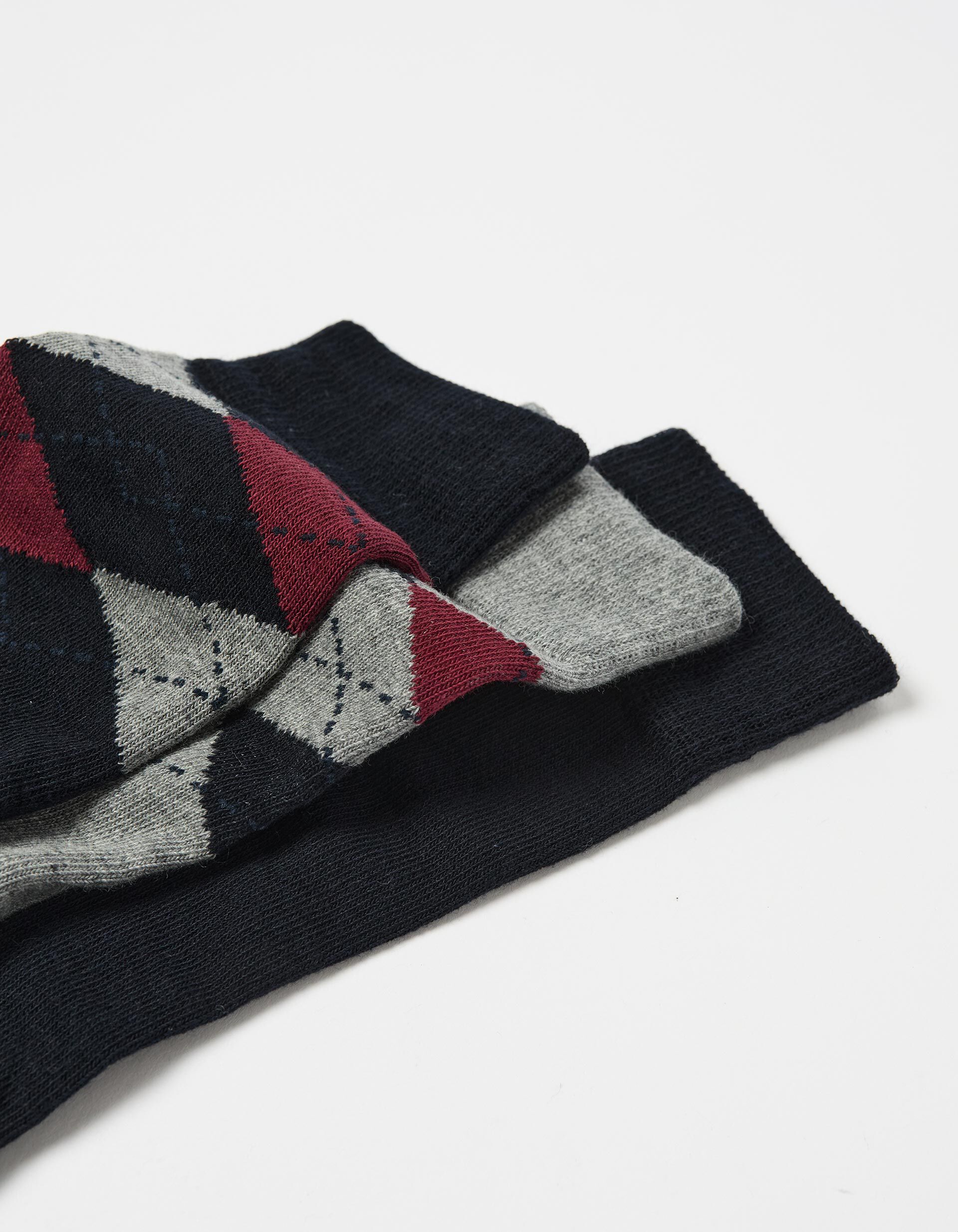 Comprar Online Pack 3 Pares de Meias, Homem, Azul Escuro