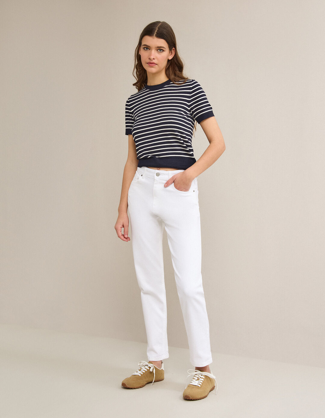 Cal&ccedil;as de Ganga 'Mom Fit', Mulher, Branco