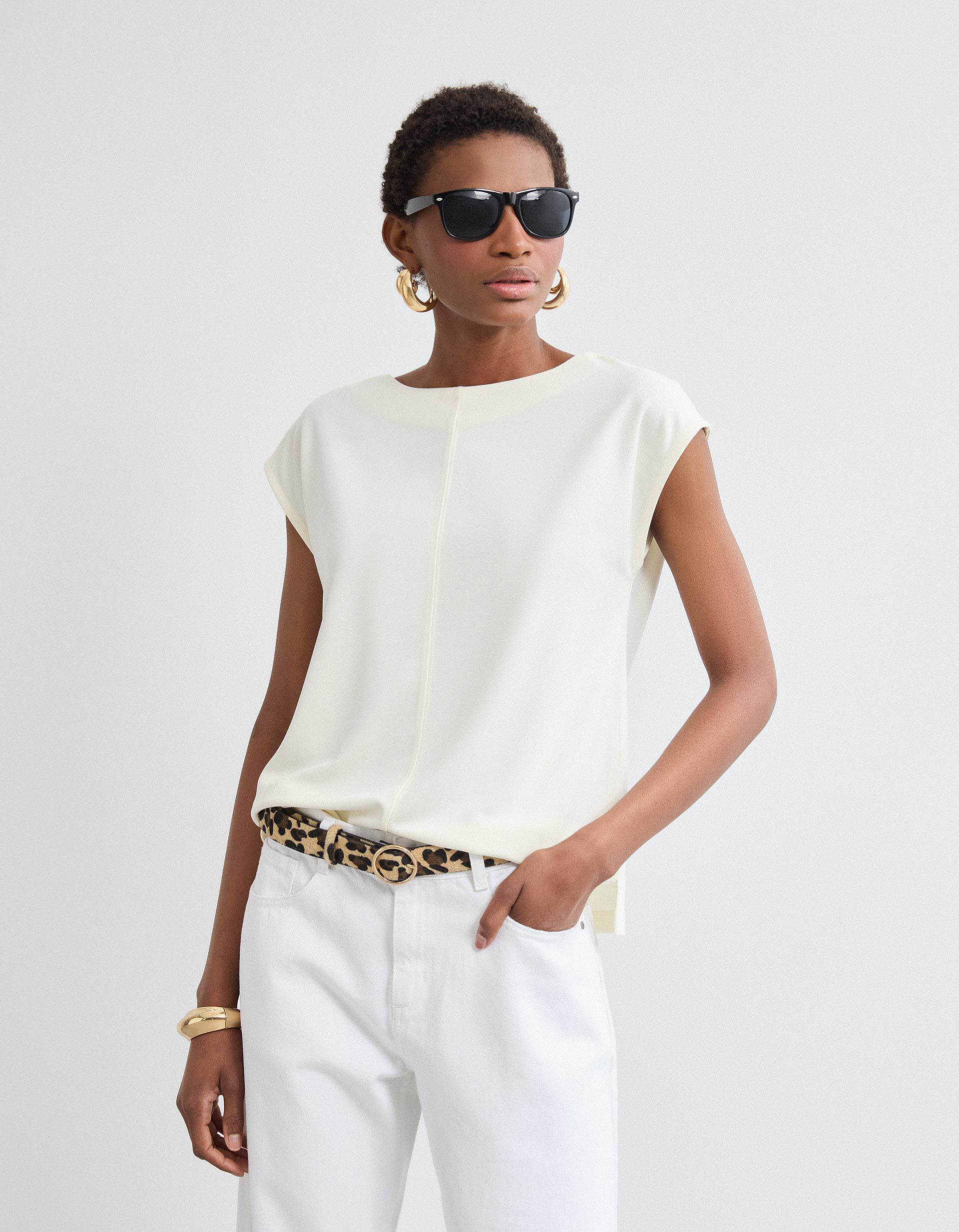 Comprar Online T-shirt, Mulher, Bege Claro