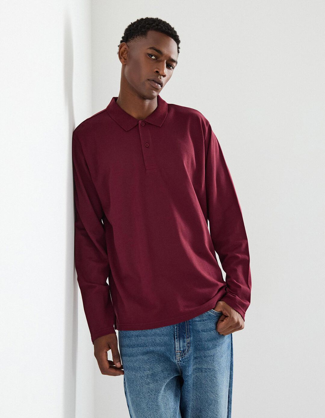 Polo, Homem, Vermelho Escuro