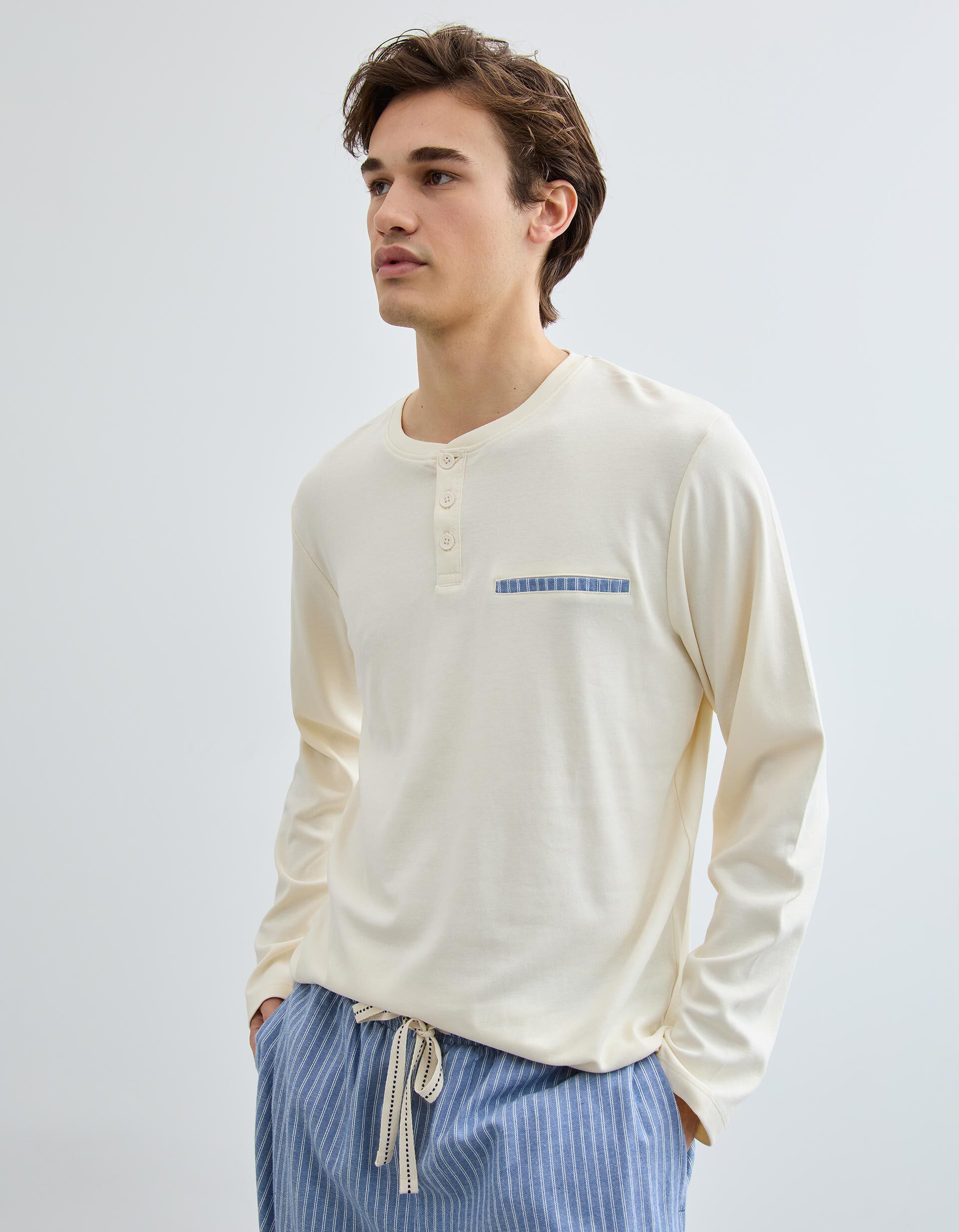 Comprar Online Pijama Riscas, Homem, Branco