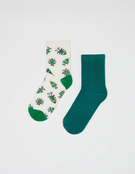 2 Pairs of 'Christmas' Socks Pack, Women, Multicolour