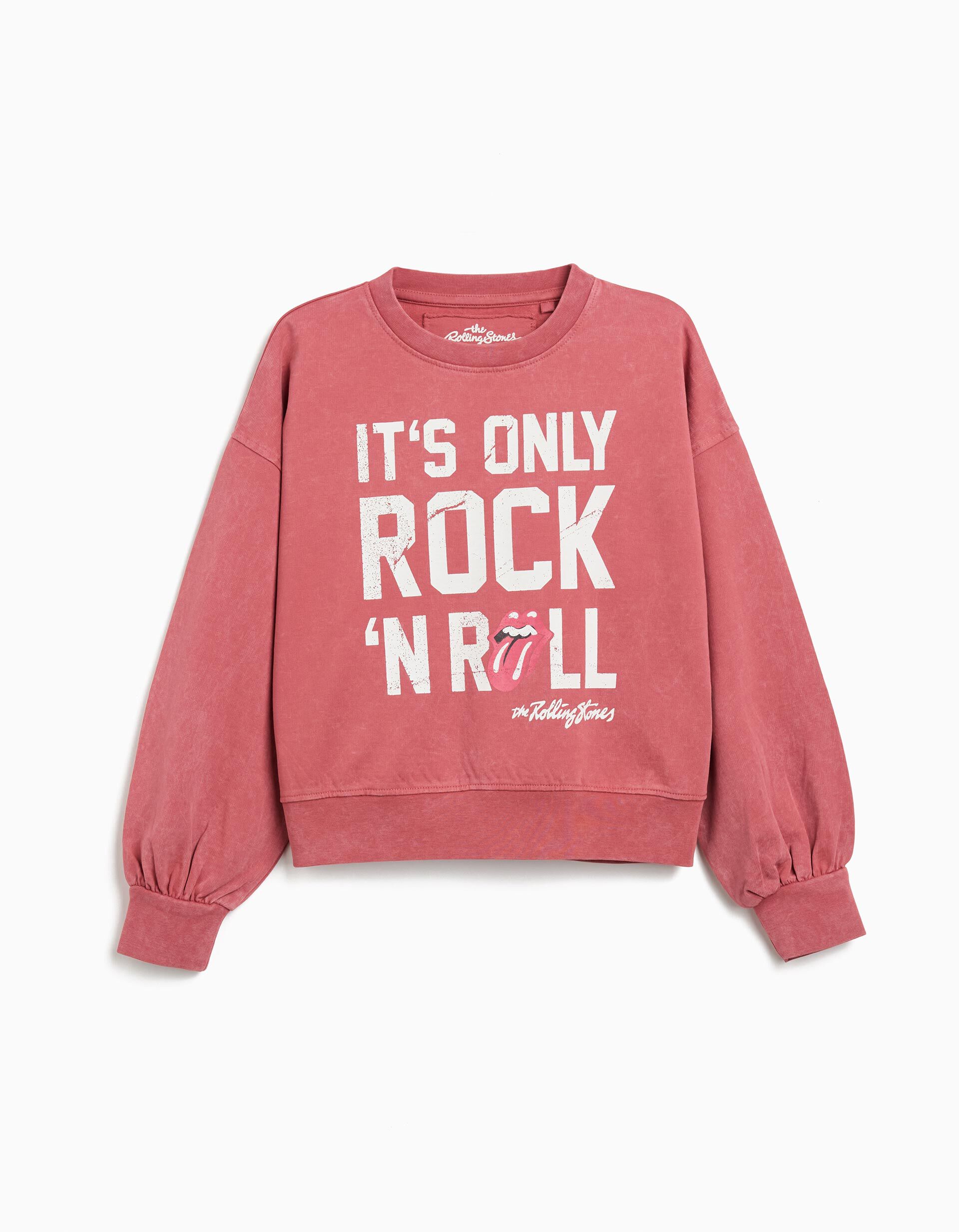 Comprar Online Sweatshirt de Felpa 'The Rolling Stones', Menina, Rosa Escuro 