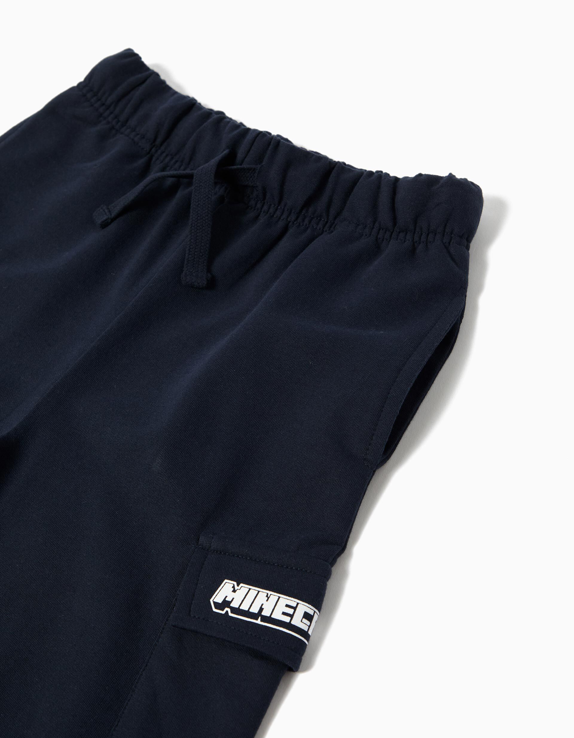 Comprar Online Cal&ccedil;as Jogging de Felpa 'Minecraft', Menino, Azul Escuro 