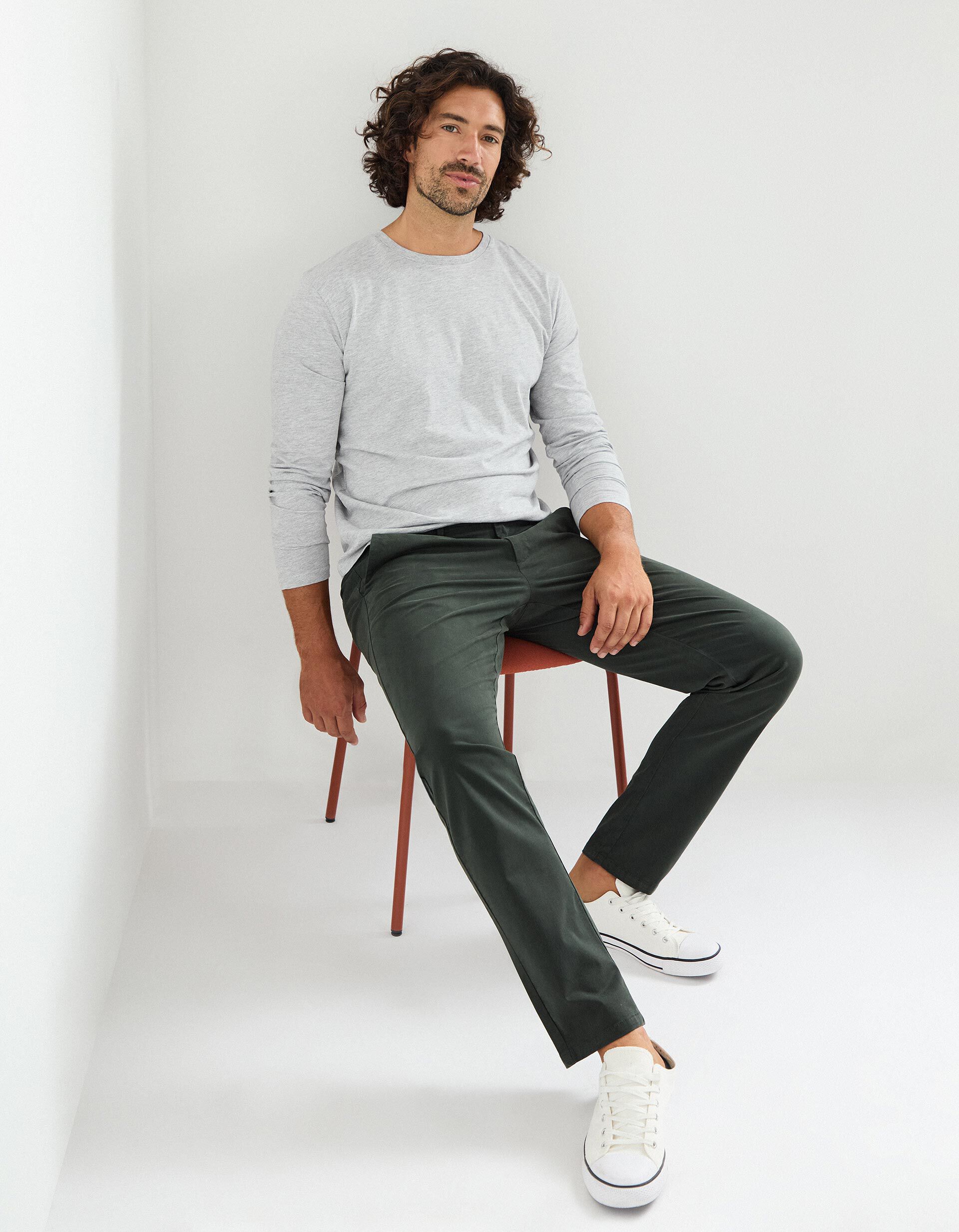 Comprar Online T-shirt Manga Comprida, Homem, Cinzento 