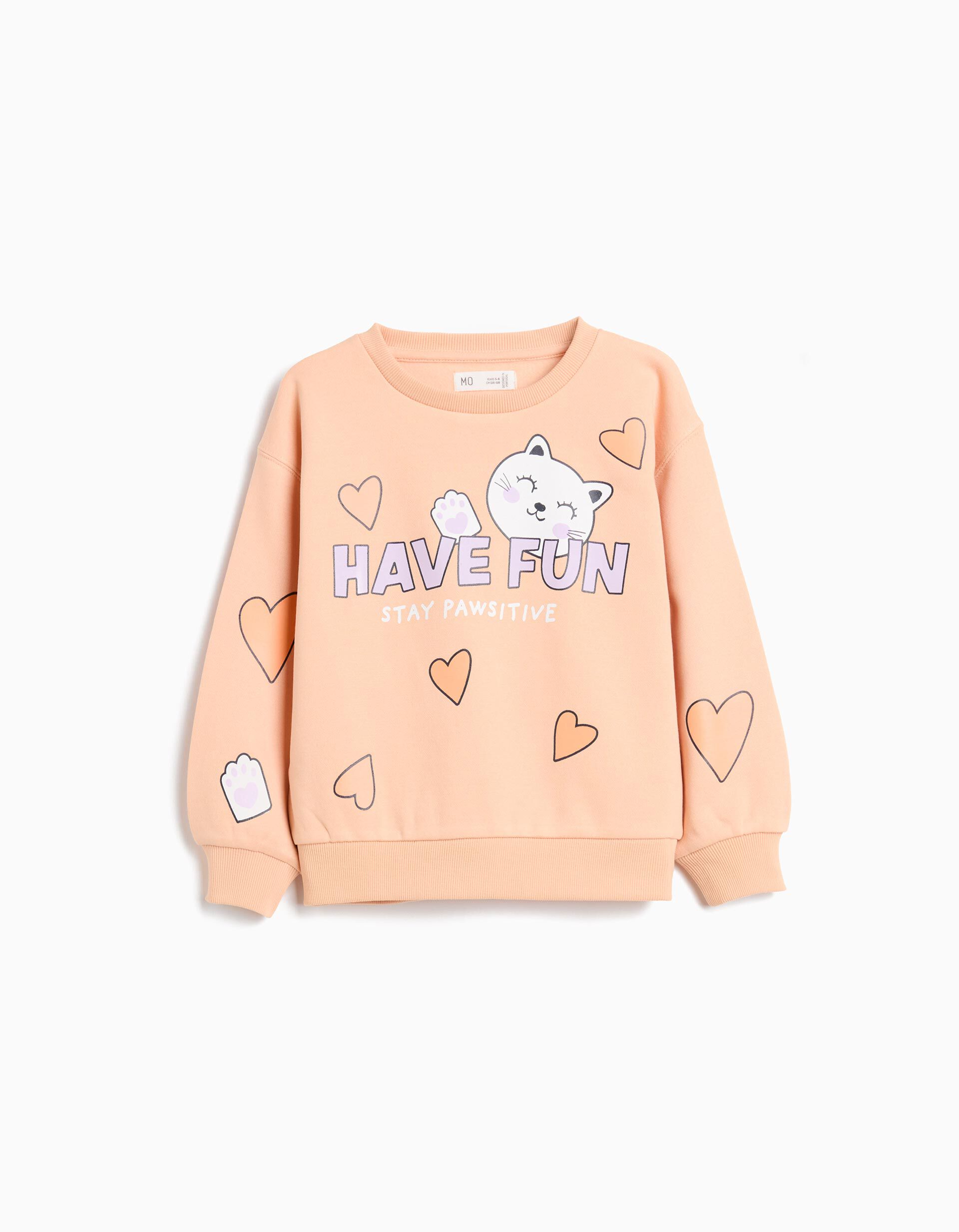 Comprar Online Sweatshirt de Felpa, Menina, Laranja Claro