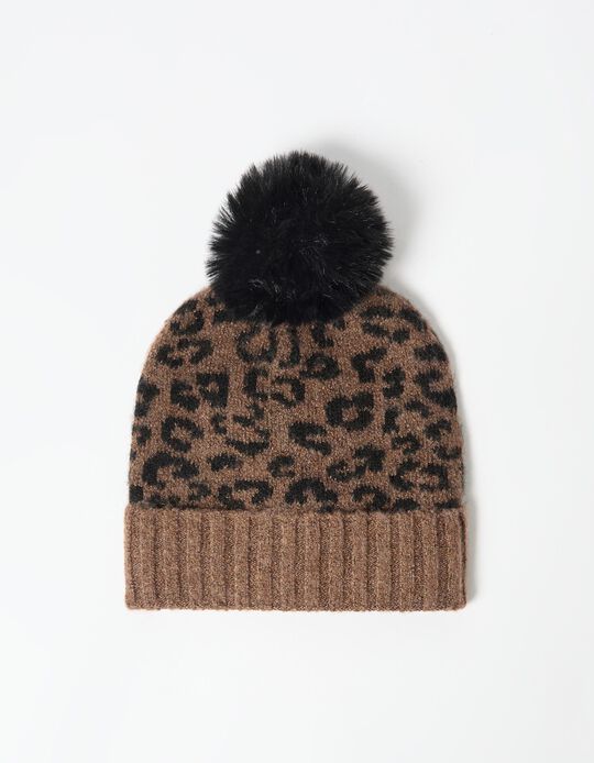Comprar Online Gorro 'Animal Print', Mulher, Castanho