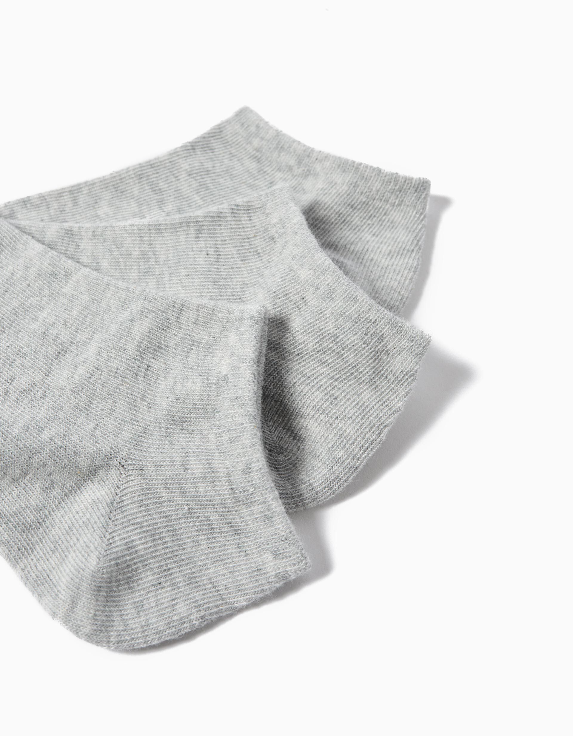Comprar Online Pack 3 Pares de Meias Tornozelo, Menina, Cinzento Claro