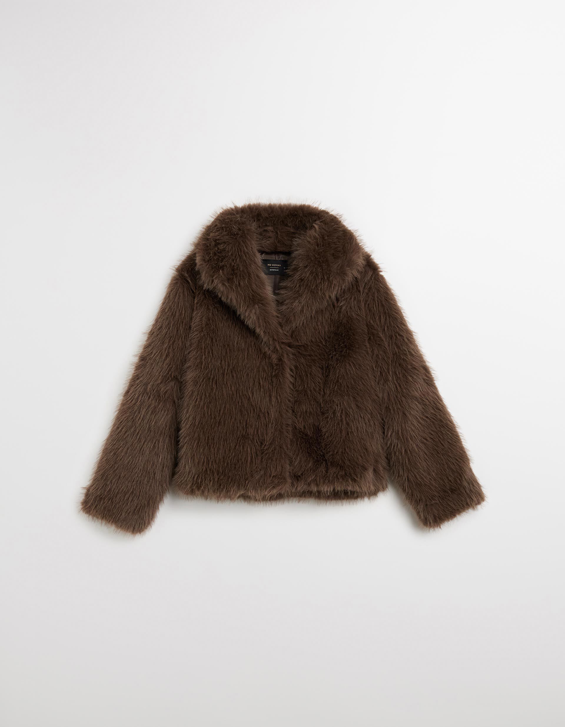 Comprar Online Casaco de Pelo Sint&eacute;tico, Mulher, Castanho