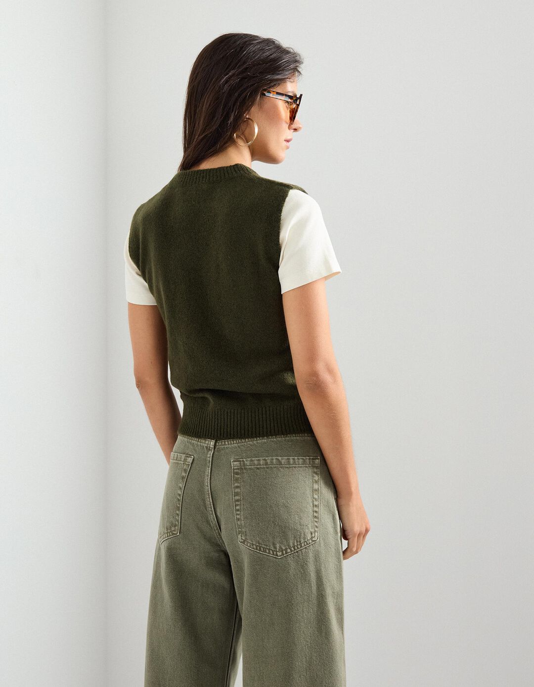 Colete de Malha, Mulher, Verde