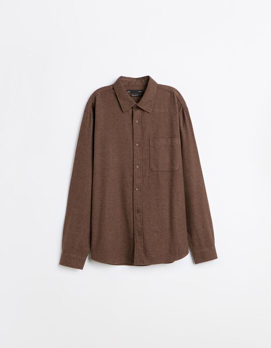 Comprar Online Camisa De Flanela, Homem, Castanho Escuro