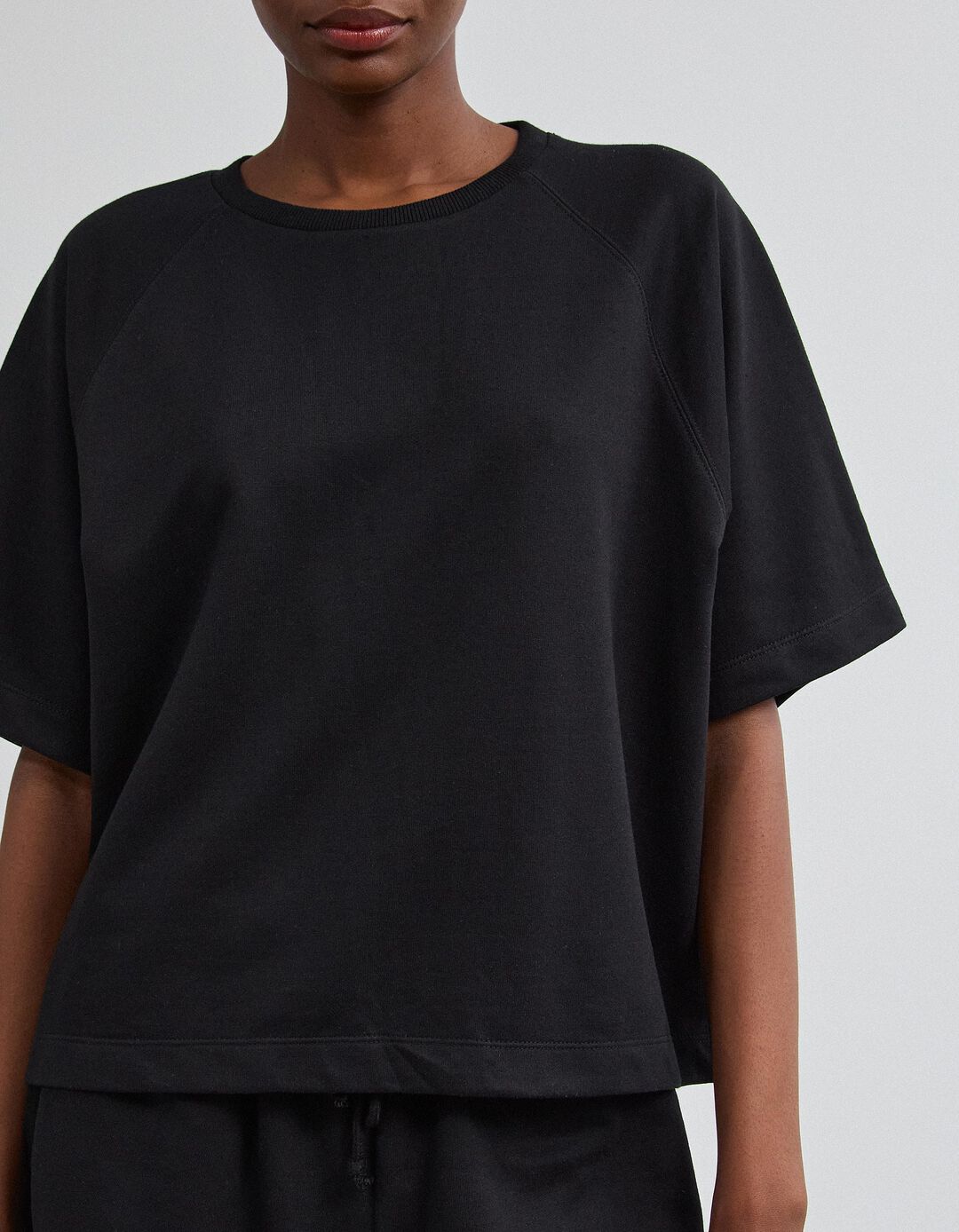 T-shirt De Manga Curta, Mulher, Preto 