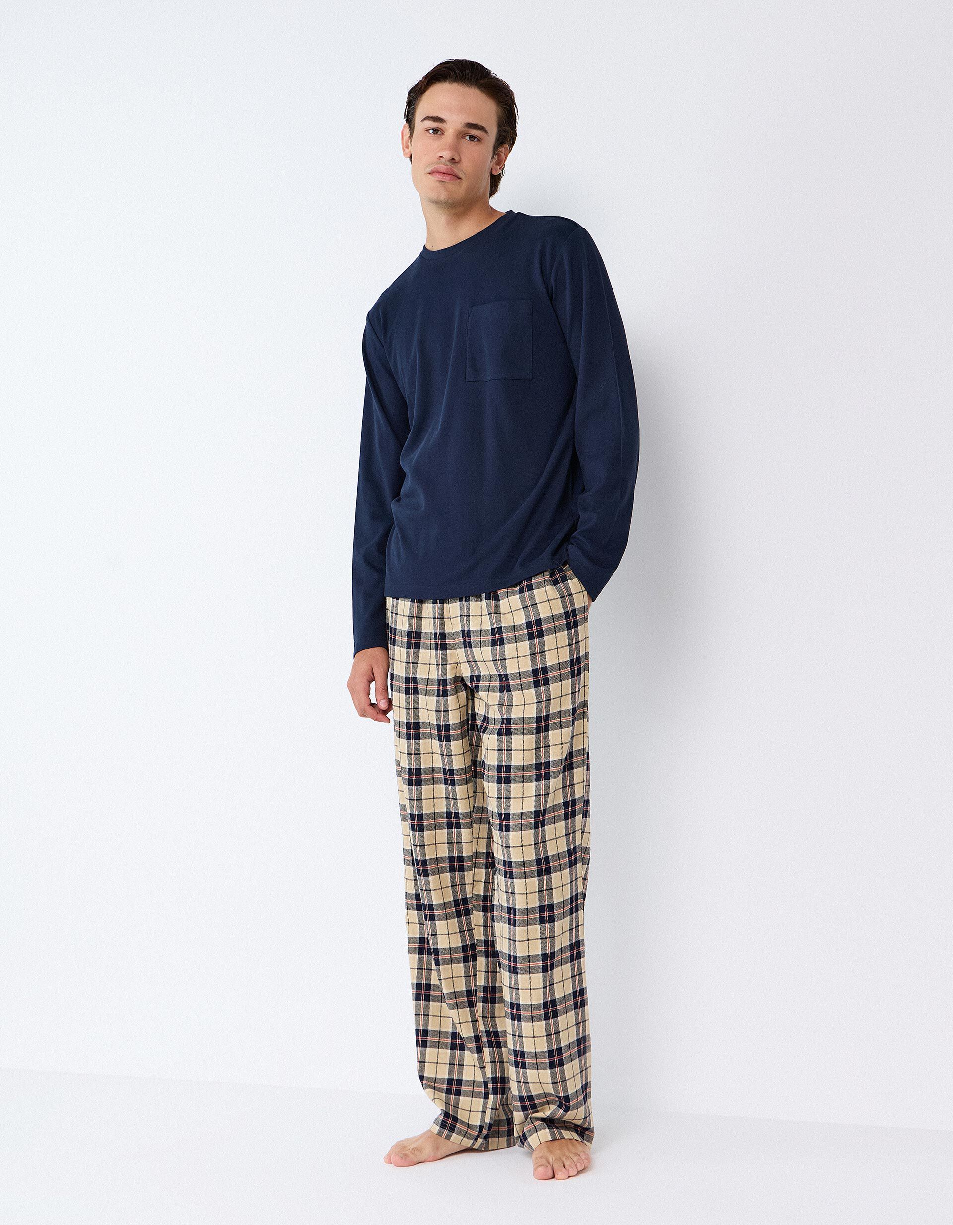 Comprar Online Pijama De Flanela, Homem, Azul Escuro