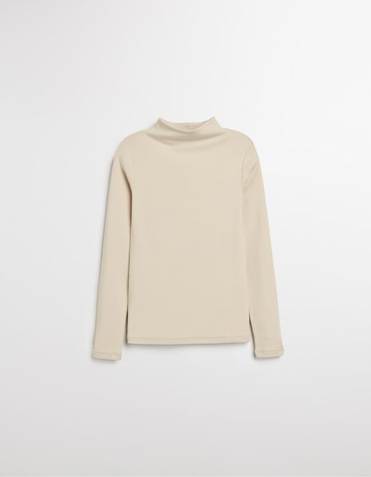 Comprar Online Camisola com Gola Alta, Mulher, Bege Claro