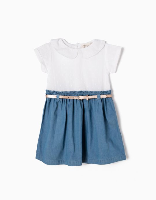 Combined Dress with Belt