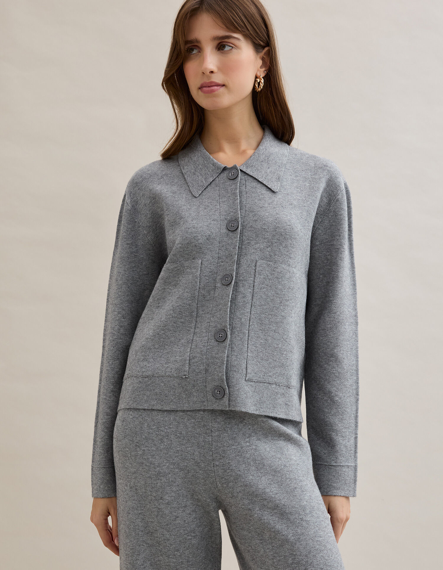 Comprar Online Casaco de Malha, Mulher, Cinzento