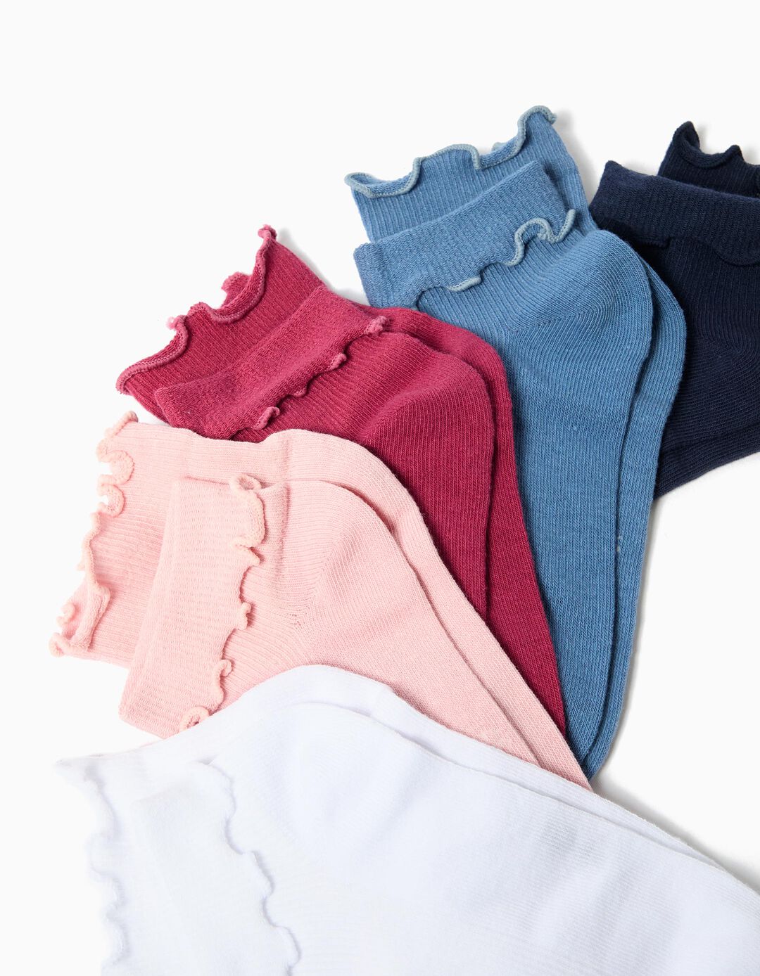 Pack 5 Pares de Meias Tornozelo, Menina, Multicor