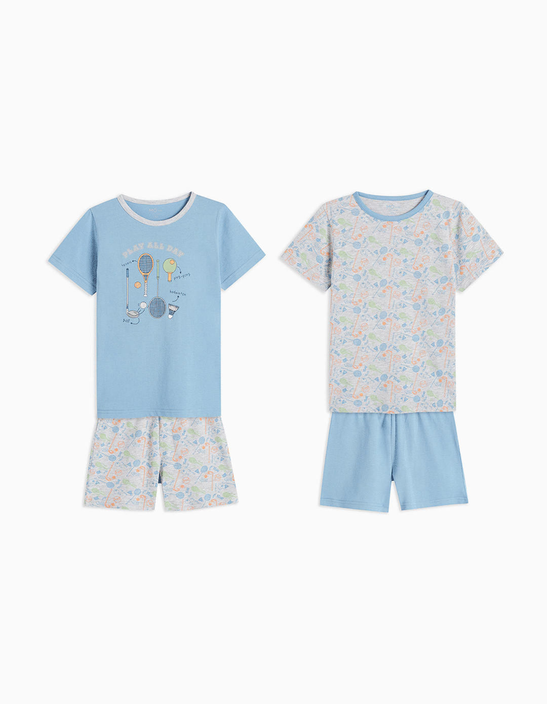 2 Short Sleeved and Shorts Pyjamas Pack, Boys, Multicolour