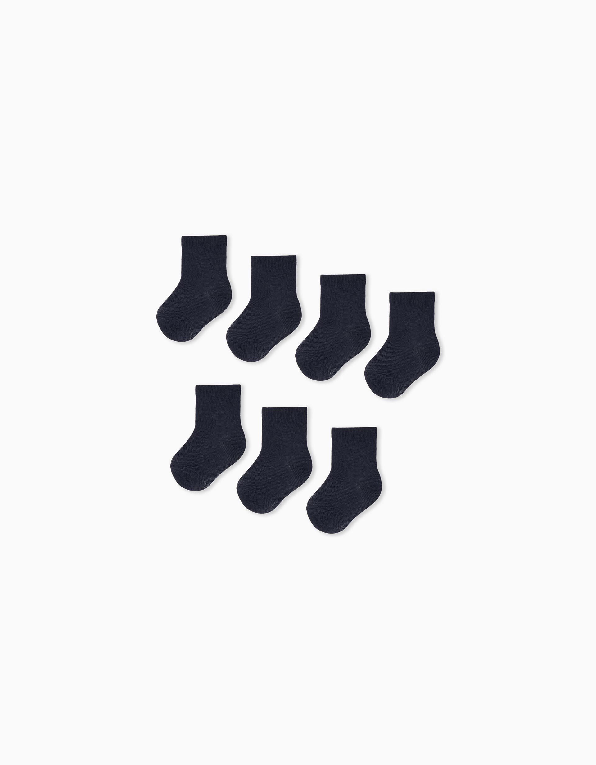 Comprar Online Pack 7 Pares de Meias Canela, Beb&eacute;, Azul Escuro